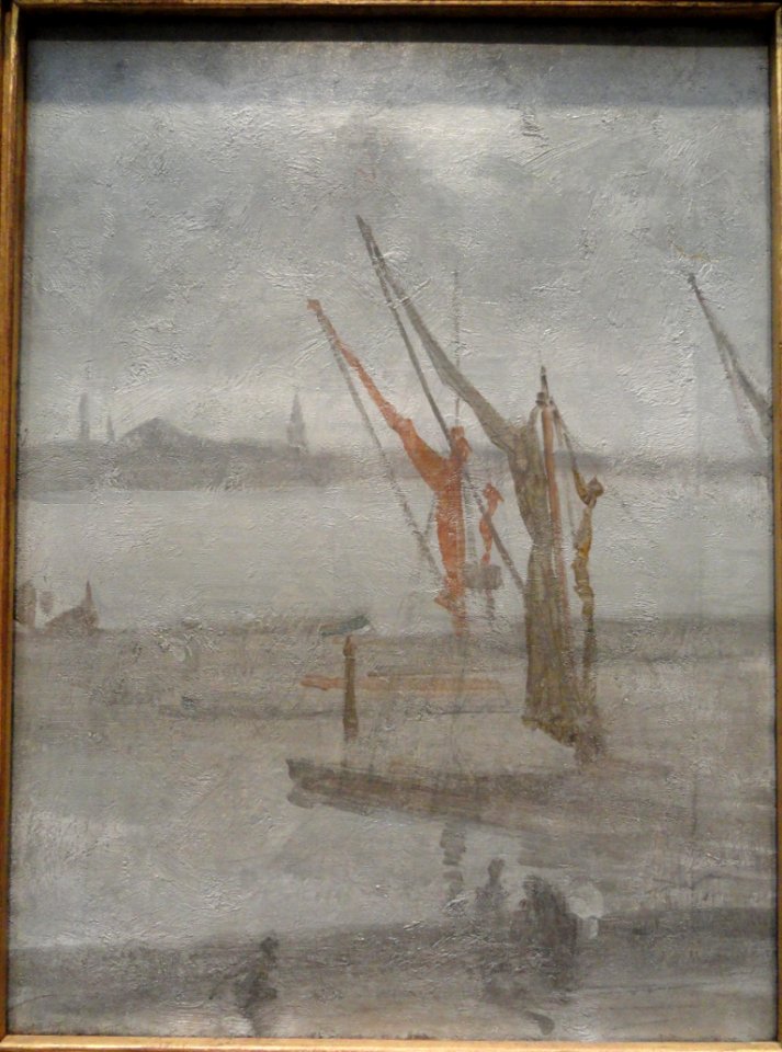 Grey and Silver - Chelsea Wharf by James McNeill Whistler, c.1864-1868, oil on canvas - National Gallery of Art, Washington - DSC00093
