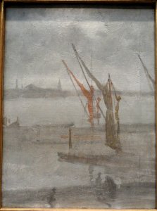 Grey and Silver - Chelsea Wharf by James McNeill Whistler, c.1864-1868, oil on canvas - National Gallery of Art, Washington - DSC00093