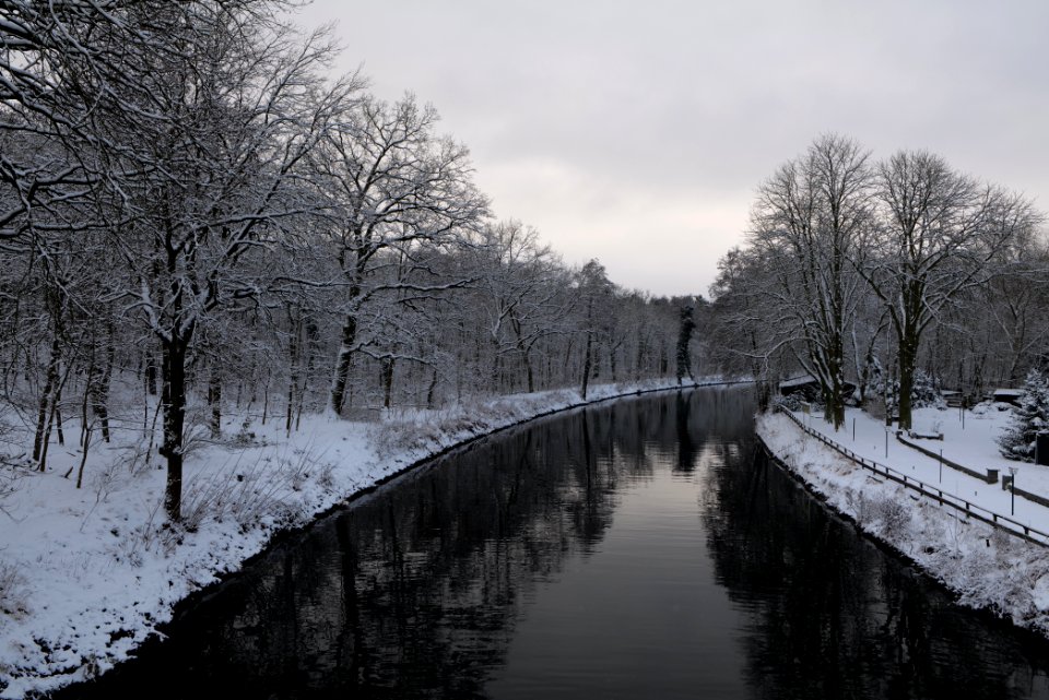 Griebnitzkanal with snow 2021-01-30 10