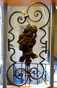 Grillwork with female profile, part of a stairway bannister from the Chateau de Bure, Gaspar Lambin, Bure, Saint-Hubert, c. 1731, iron - Cinquantenaire Museum - Brussels, Belgium - DSC08688