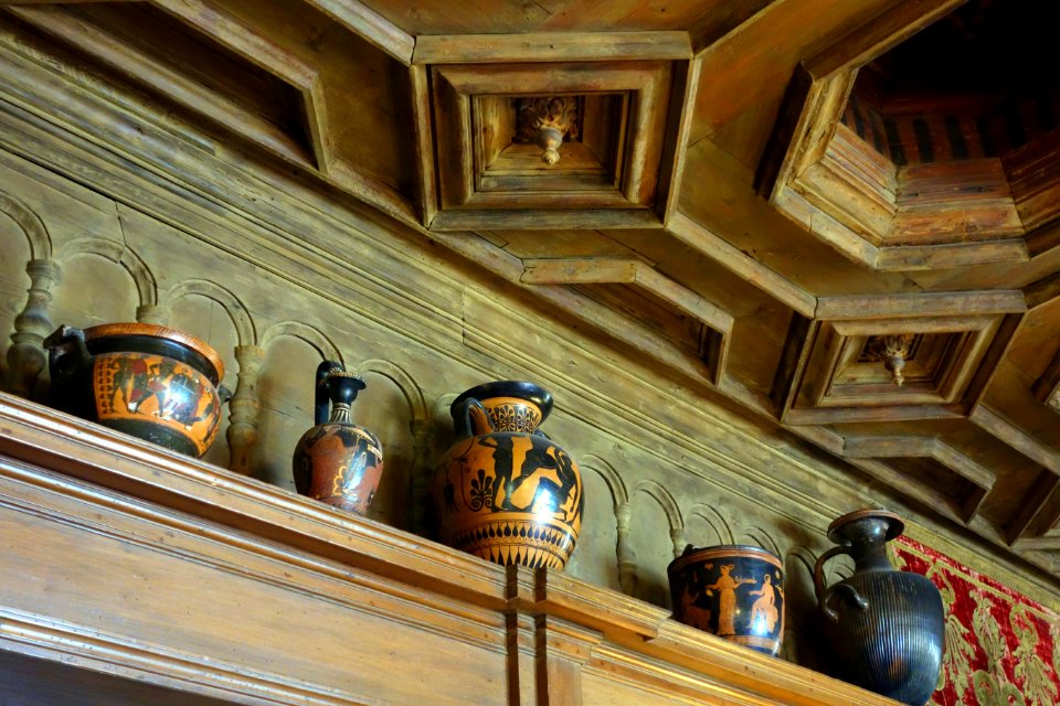Greek ceramics in Library - Hearst Castle - DSC06802