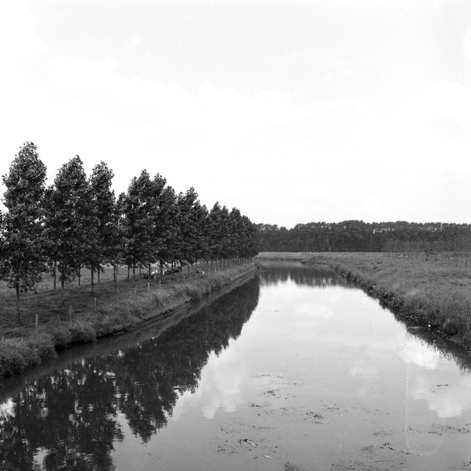 Graven en verbeteren van kanalen, aanleggen bruggen, water, essche stroom, domme, Bestanddeelnr 160-0810