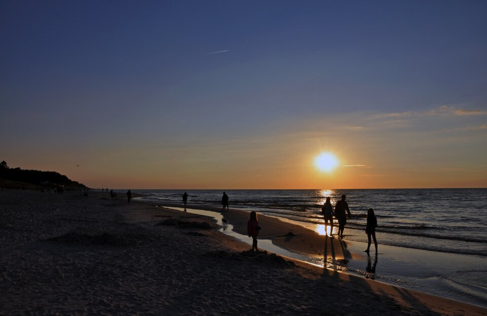 Beach evening the coast