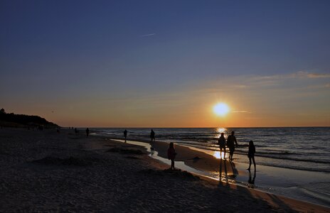 Beach evening the coast