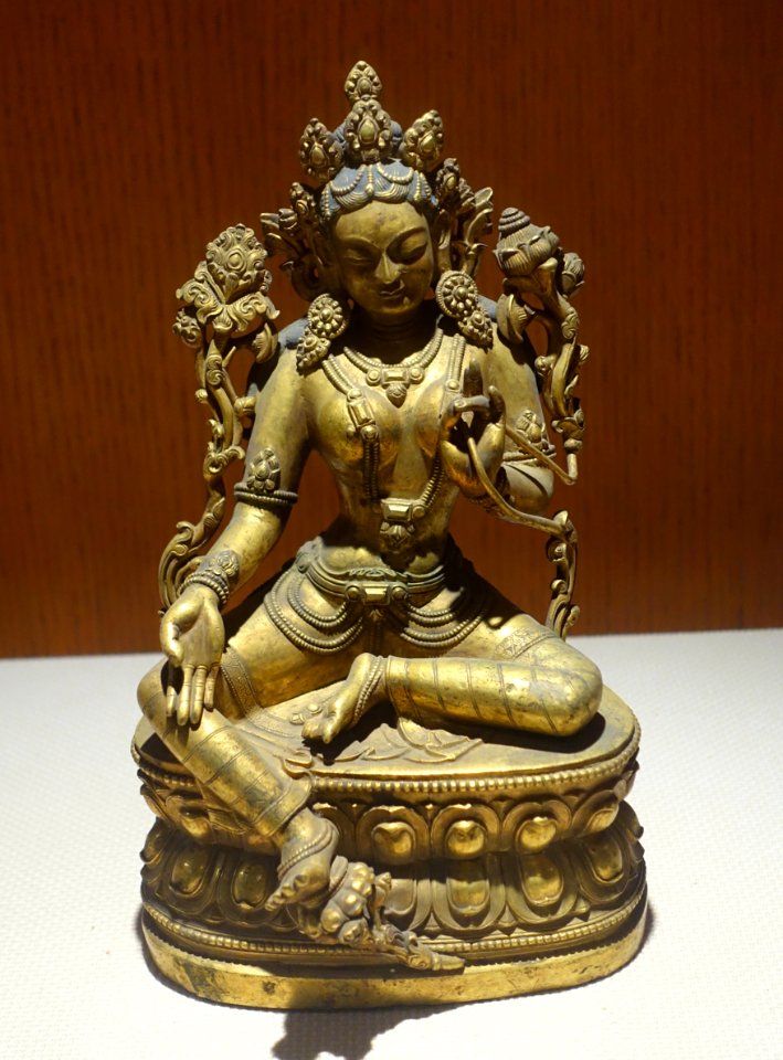 Green Tara, Tibet, 1644-1911 AD, gilt copper - Sichuan Provincial Museum - Chengdu, China - DSC04470