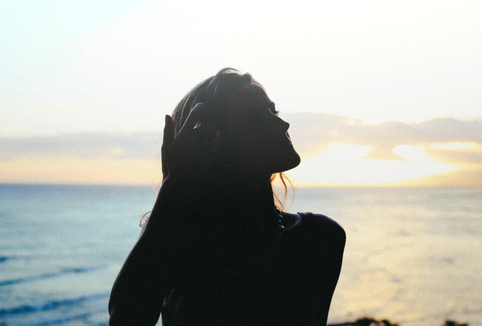 Silhouette hair beach