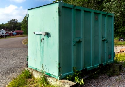 Green container in Rixö Marina