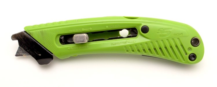 Green s5 safety box cutter blade extended photo