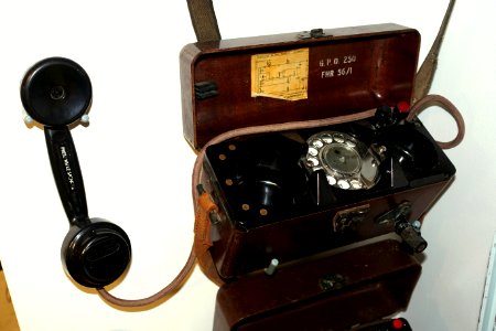 GPO 250 linesman's telephone - Telephone Museum - Waltham, Massachusetts - DSC08246