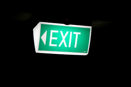 Green Luminous Exit Sign 001 photo