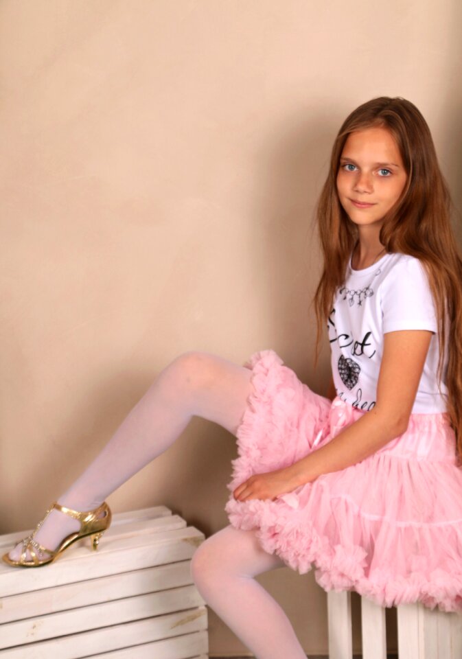 Skirt sitting posing