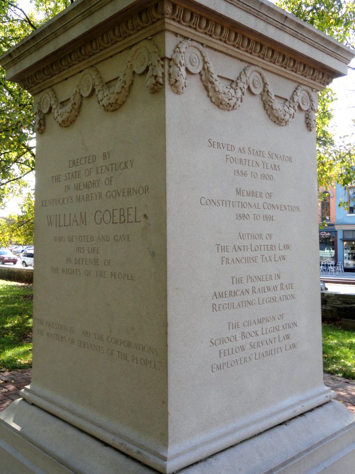 Governor William Goebel by Charles Henry Niehaus - Frankfort, Kentucky - DSC09281