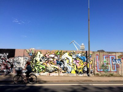 Graffiti wall at Odense habour photo