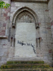 Graffiti an der Stadtkirche Jena