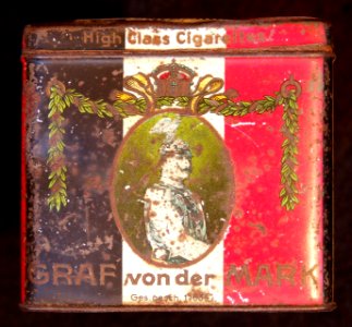 Graf von der Mark cigarettes tin, front