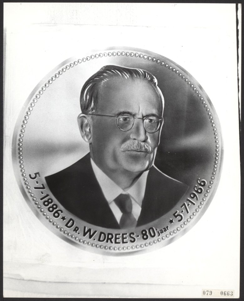 Gouden herdenkingsdukaat van de 80ste verjaardag van dr. W. Drees, uitgebracht d, Bestanddeelnr 079-0663
