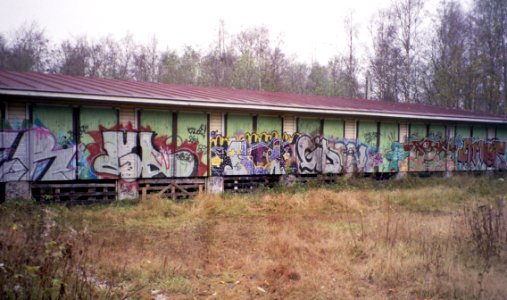 Graffited boathouse in Toppila 20071014 001