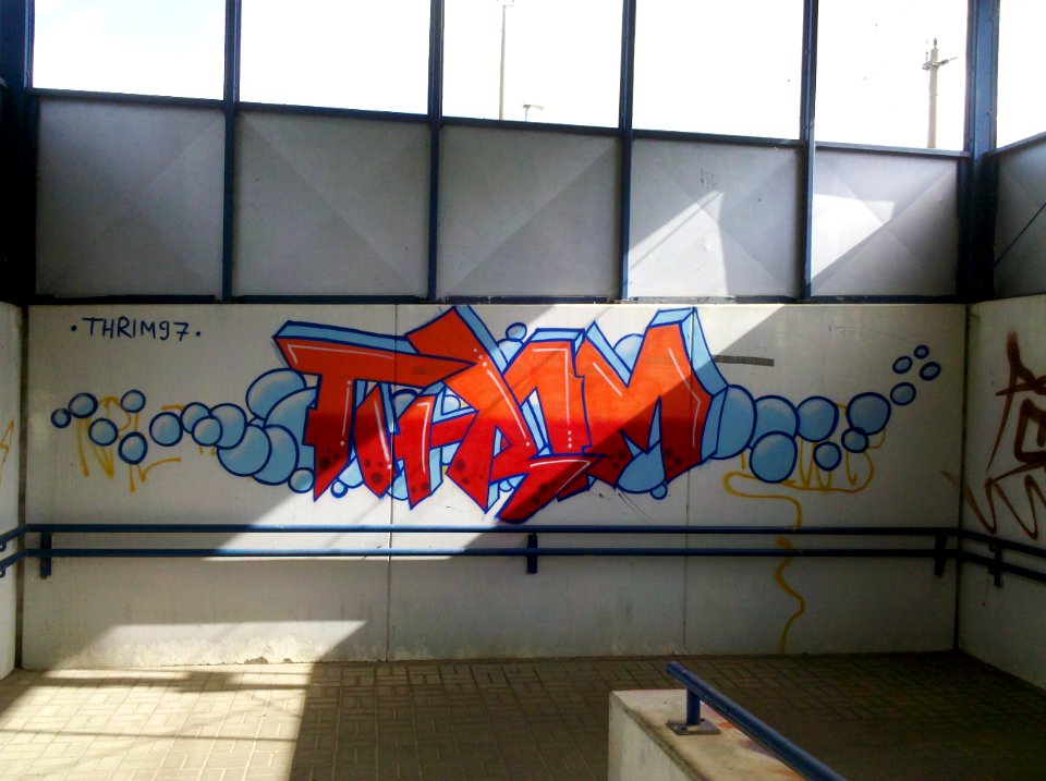 Graffiti in der Bahnhofunterführung Bergwitz im September 2017