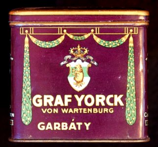 Graf Yorck cigaretets tin, front