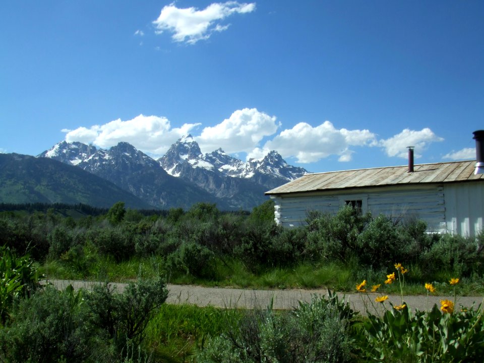 Grand Tetons viewed from Menor's Ferry, July 2010
