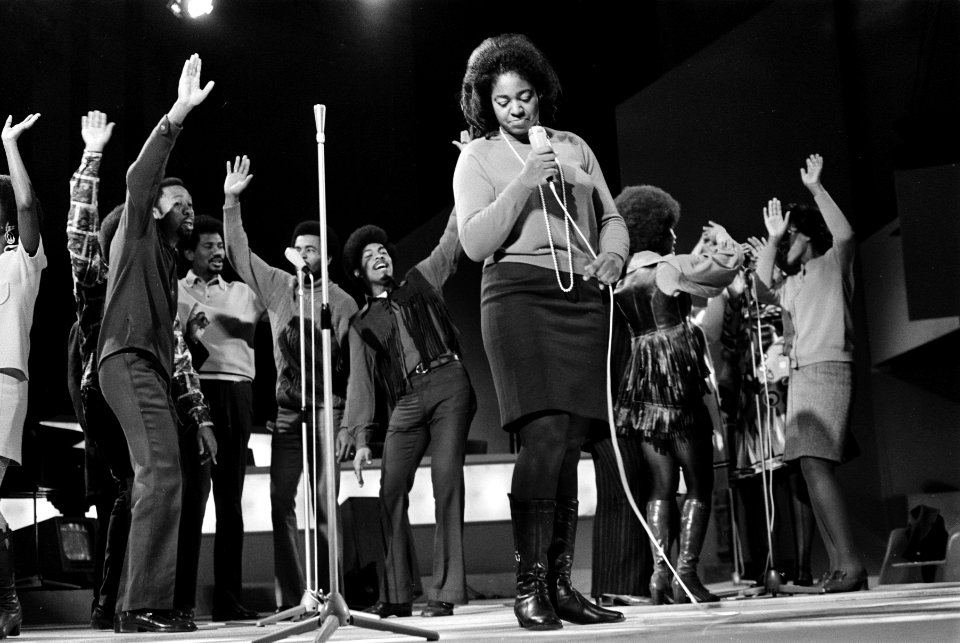 Grand Gala du Disque in RAI Amsterdam. Repetities. Edwin Hawkins Singers tijdens, Bestanddeelnr 923-2979