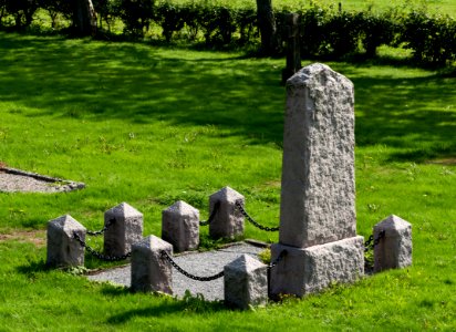 Grave in Lyse Church ruin graveyard