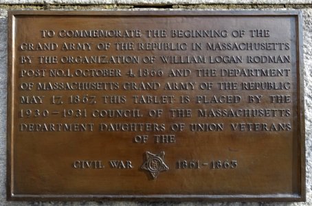 Grand Army of the Republic plaque, William Logan Rodman Post No. 1 - Boston, MA - DSC05466 photo