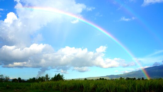 Rainbow sky blue nature photo