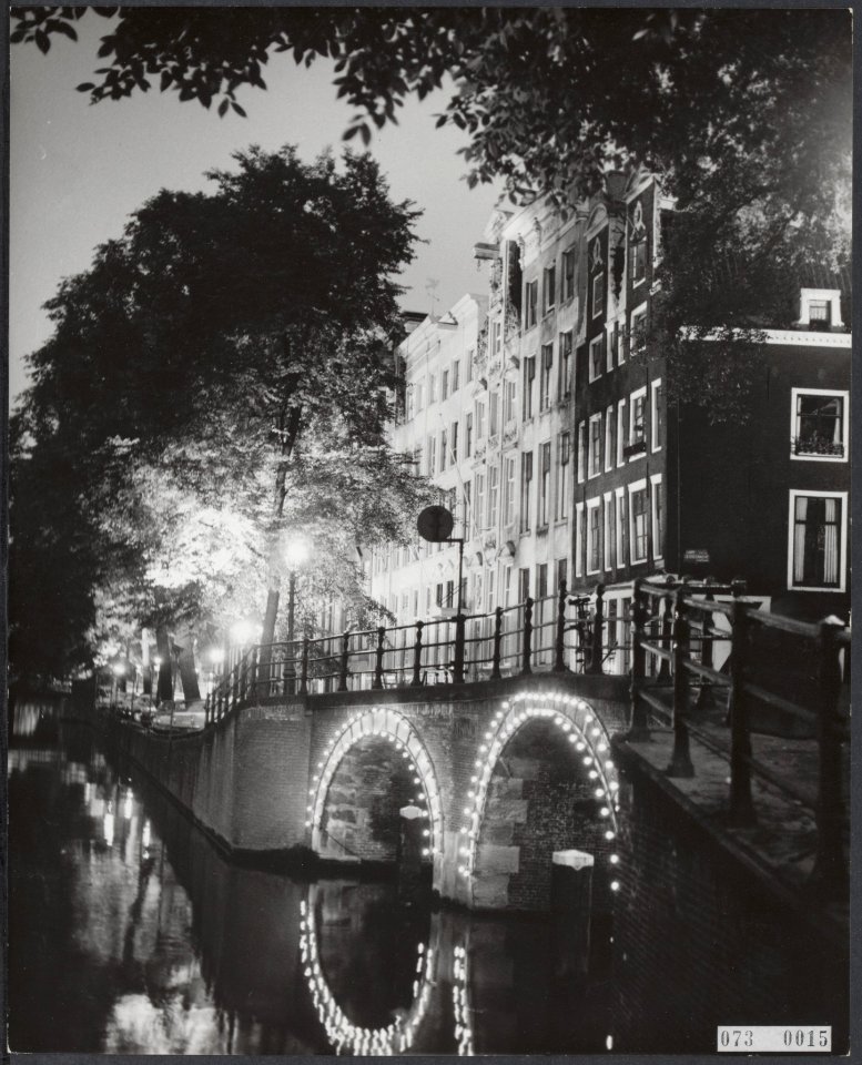 Grachten, illuminaties, Prinsengracht, Bestanddeelnr 073-0015