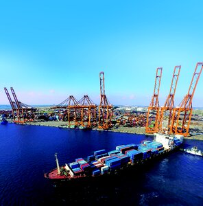 Sea cargo ships crane