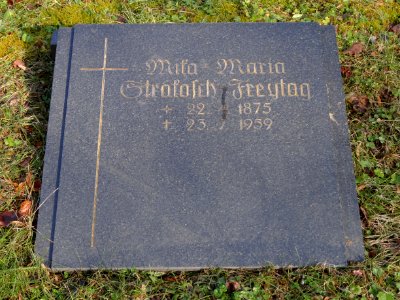 Grabstein der Mika-Maria Strakosch-Freytag in Siebleben