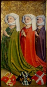 Graf Ulrich V. der Vielgeliebte von Wurttemberg and his three wives (wives), from the Stuttgarter Stiftskirche, Stuttgart, c. 1470-1480 - Landesmuseum Württemberg - Stuttgart, Germany - DSC03144