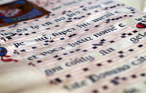 Music manuscript parchment photo