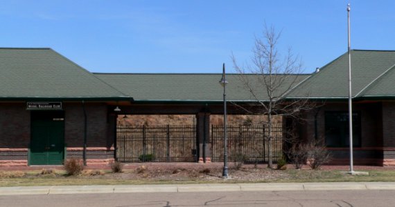 Grand Island, Nebraska Burlington depot breezeway from SW 1