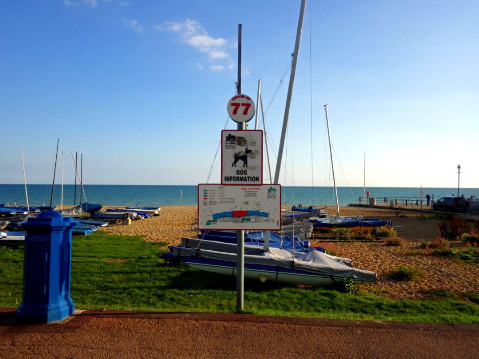 Groyne 77 sign, Bexhill