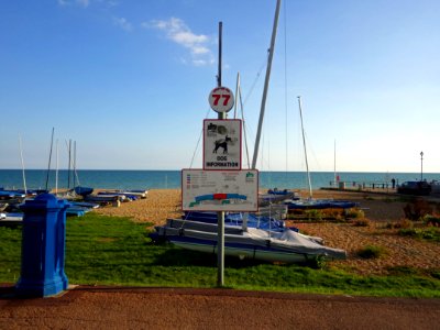 Groyne 77 sign, Bexhill