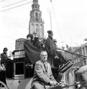 Groninger studenten corps Vindicat Atque polit per postkoets naar Amsterdam, Bestanddeelnr 914-0653
