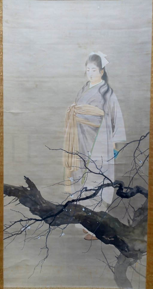 Grudge Borne in Spring Evening, by Kajita Hanko, dated 1902, color on silk - Tokyo National Museum - Ueno Park, Tokyo, Japan - DSC09287