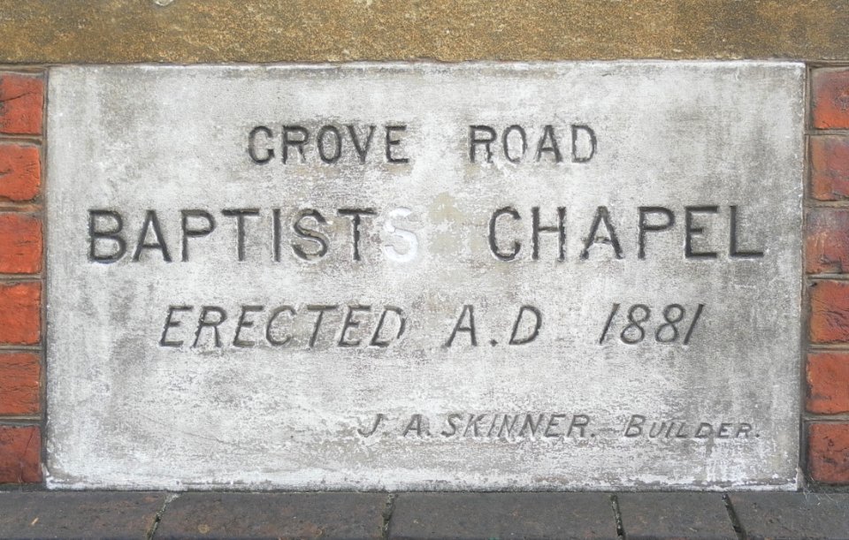Grove Road Strict Baptist Church, Grove Road, Eastbourne (October 2012) (Foundation Stone)