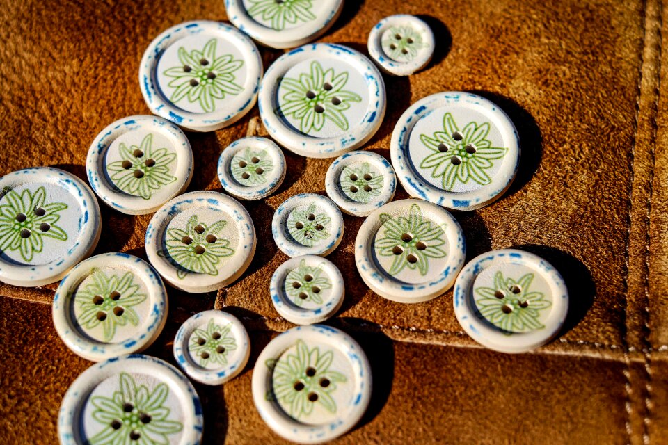 Button colorful close up