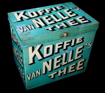 Groot blauw vanNelles koffie-thee blik, foto 5