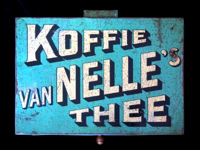 Groot blauw vanNelles koffie-thee blik, foto 1