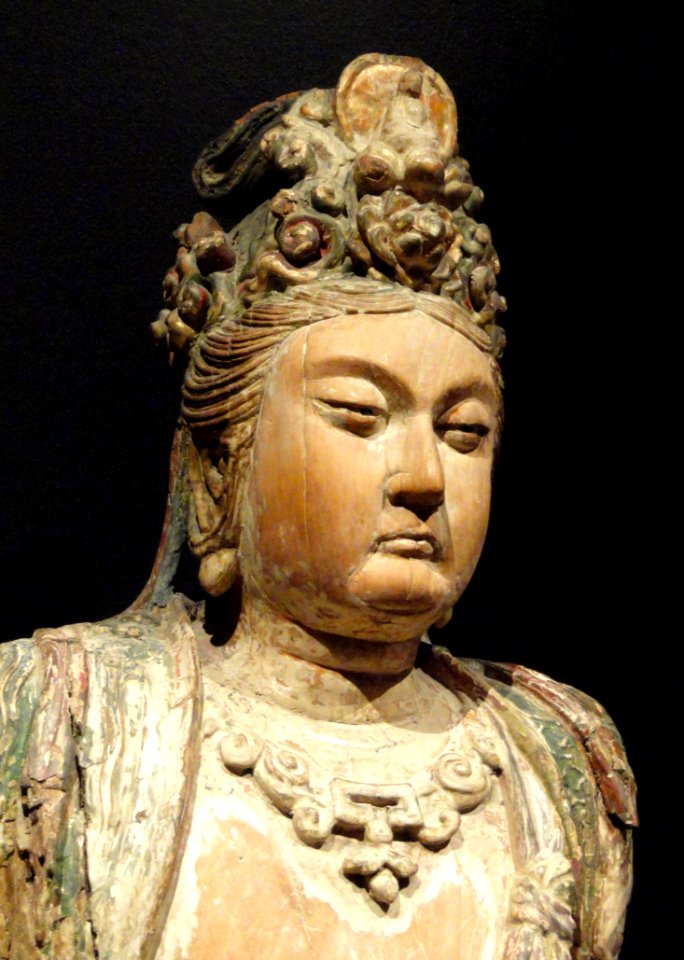 Guanyin, view 2, northern China, c. 1100-1150 AD, wood with pigment - San Diego Museum of Art - DSC06546