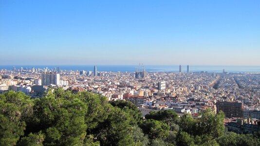 Barcelona güell park mediterranean sea