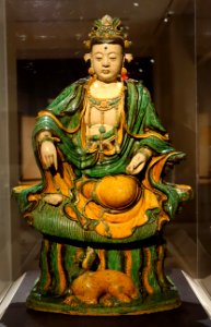 Guanyin by Qiao Bin the younger, China, Ming dynasty, 1500 AD, stoneware with sancai glaze - Princeton University Art Museum - DSC07106