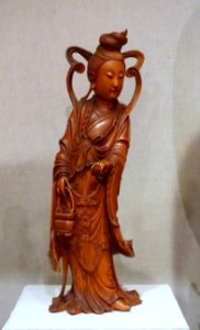 Guanyin, China, Qing dynasty, 17th-18th century AD, boxwood - Spurlock Museum, UIUC - DSC06023