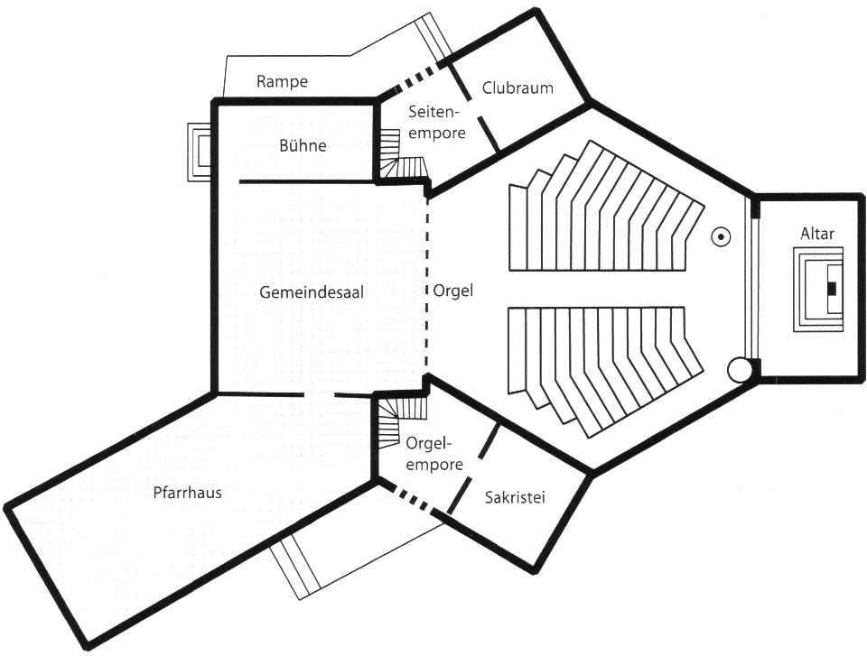 Grundriss der Christuskirche (Bayreuth)