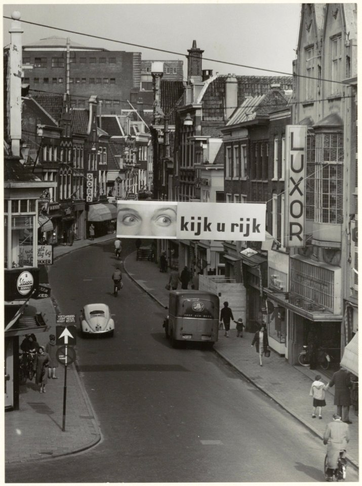 Grote Houtstraat met bioscoop Luxor. NL-HlmNHA 54005653