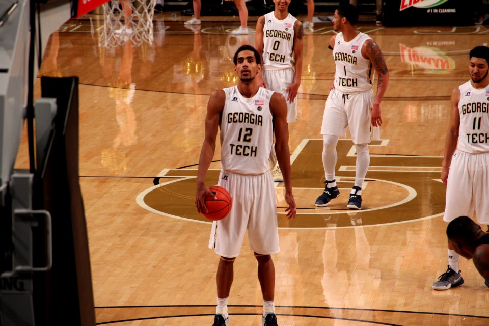 GT vs NC A&T basketball Dec 2016 - Quinton Stephens at free throw line