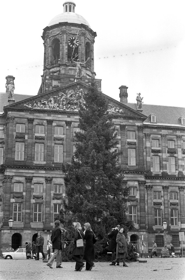 Grote kerstboom staat weer op Dam, Bestanddeelnr 926-0823